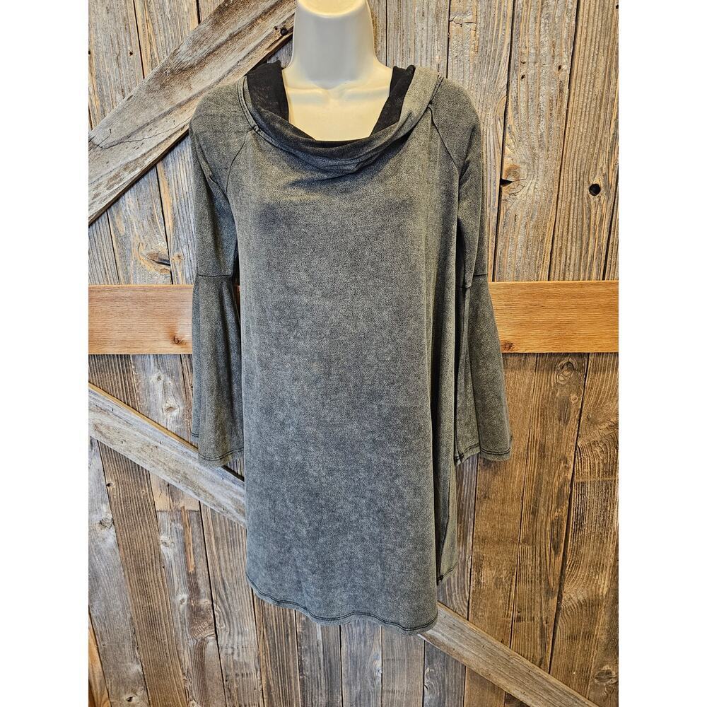 NWT Umgee size S oversized tunic dress cowl neck sweater grunge emo grey NEW